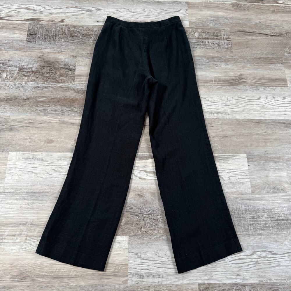 Vintage 90s Ralph Lauren Linen Wide Leg Pants Black 4 Old Money Capsule Work